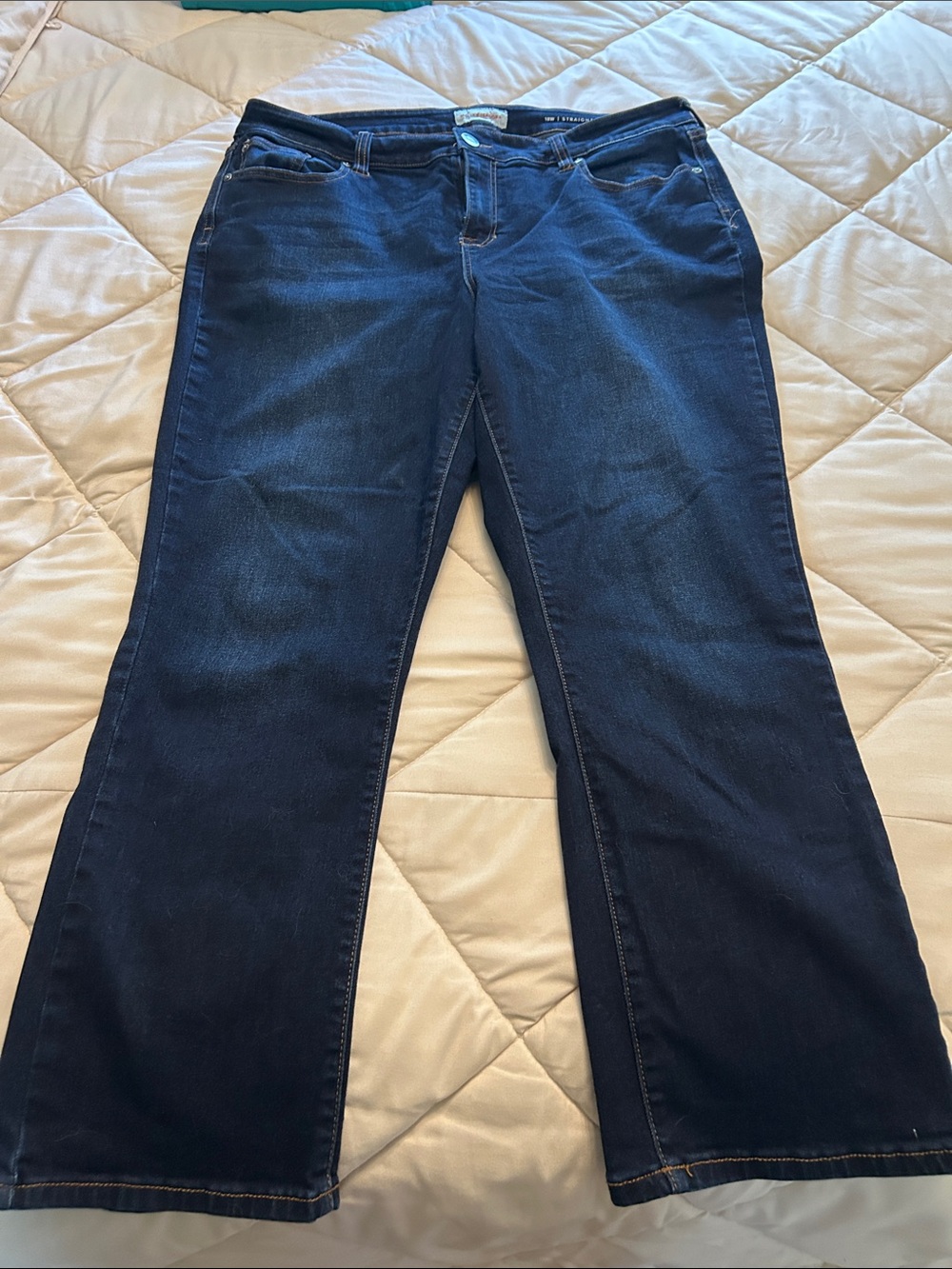 Classic Dark Blue Wide Leg Jeans - Women's Flare